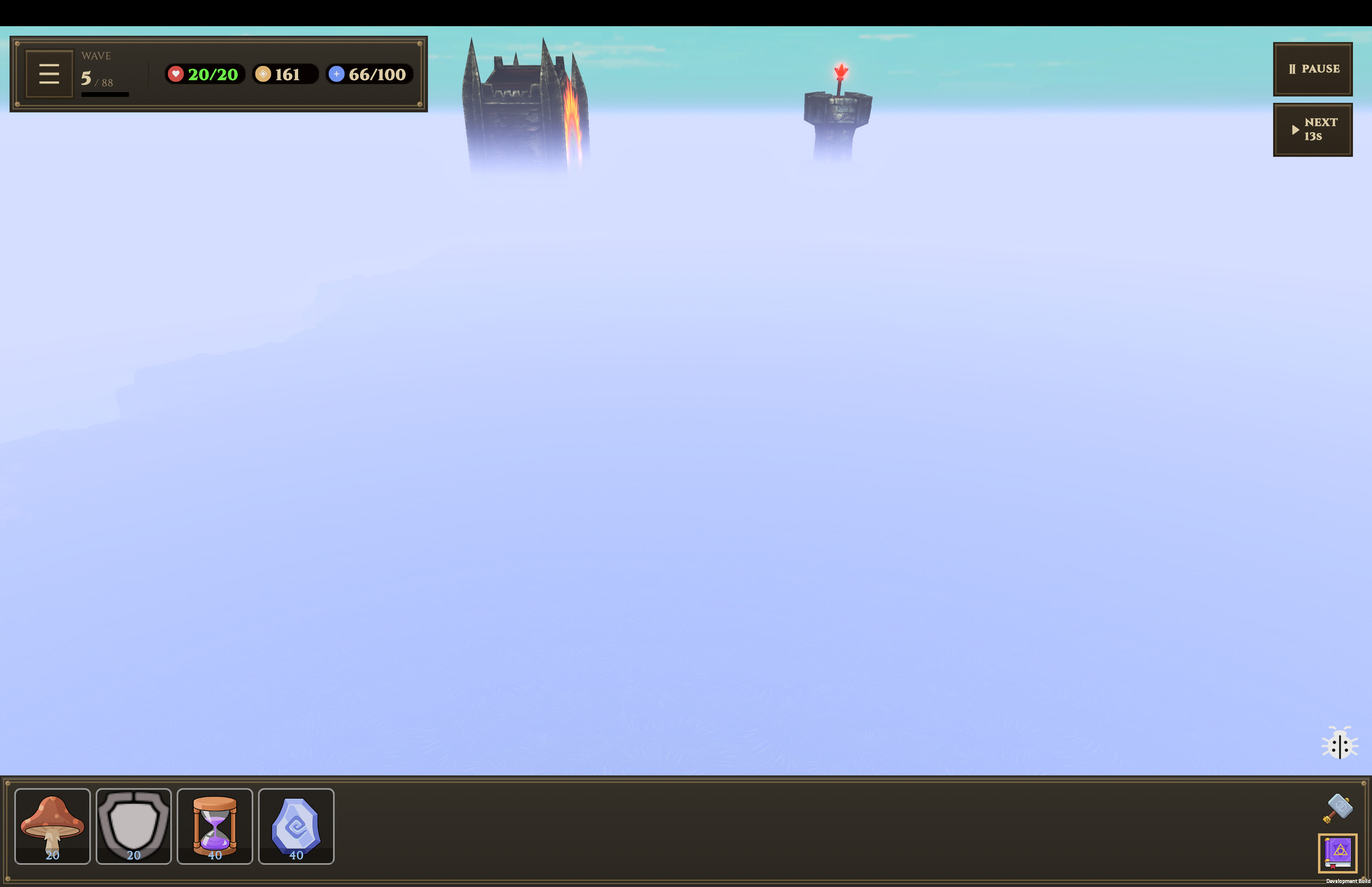 Hordes of Orcs 3, fog spell, viewed with camera zoomed in